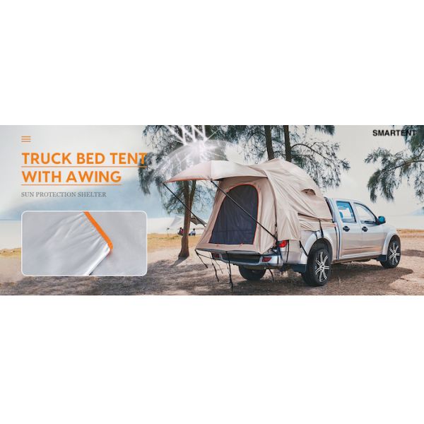 82.7*66.9*66.9 дюймовый хаки 210D серебро покрытый полиэстер пикап палатка с вентилируемыми окнами для кемпинга на открытом воздухе