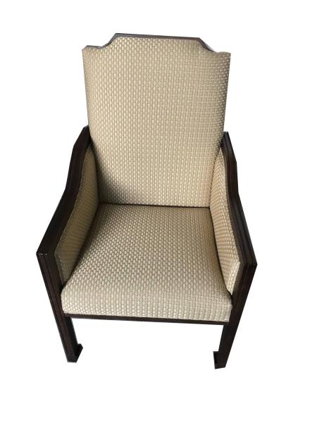 solid wood frame fabric upholstery arm chair/wooden dining chair/desk chair