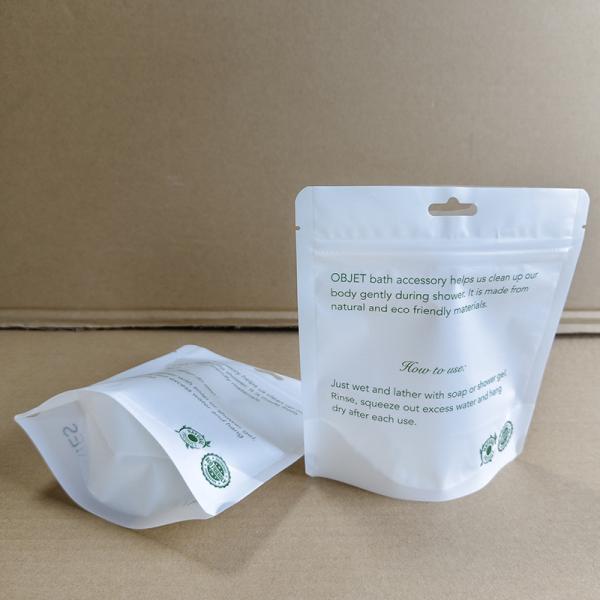 Factory-Direct And Biodegradable Translucent Stand Up Pouches For Bath Accessories Packaging Available In Multiple Sizes.
