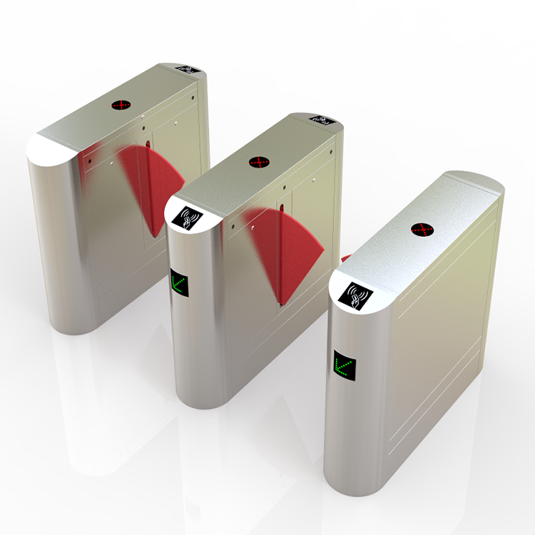 304 Stainless Steel 550MM Width 40W DC Motor Pedestrian Flap Barrier Gate for Access Control