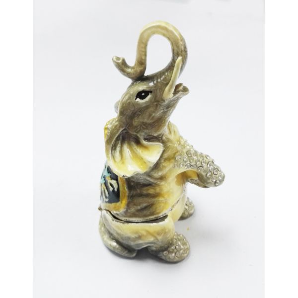 Hot sale elephant box elephant metal trinket box pewter elephant jewelry box for gift