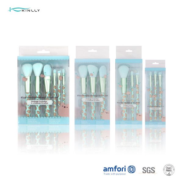 caja de aluminio del PVC de Cat Makeup Brush Set With de la virola 6pcs