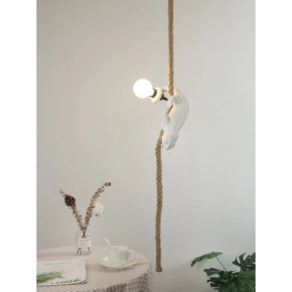 Retro pendant light Resin White color chameleon pendant Lamp Animal chandelier (WH-VP-299)