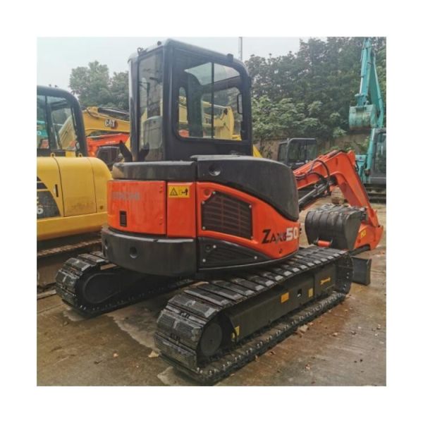 Mini excavadora usada de 5 toneladas activa Hitachi ZX50 con y bomba hidráulica original