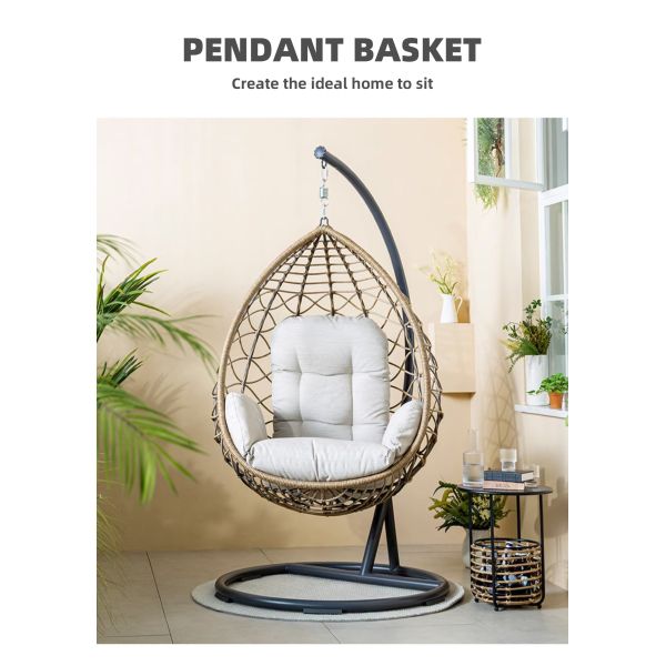 Cyclamen Patio Garden Rattan Egg Garden Swing Chair Single 196*105CM