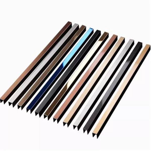 Colorful Mirror Hairline Finished 304 SS Tile Trim U15 2438mm 3048mm Length