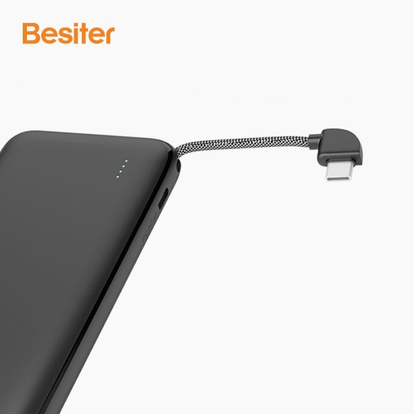 Ultra Thin Portable Power Bank Mobile Charger 10000mah With Cable