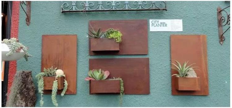 Баки плантаторов металла Corten цветочных горшков стены сада изготовления на заказ декоративные вися
