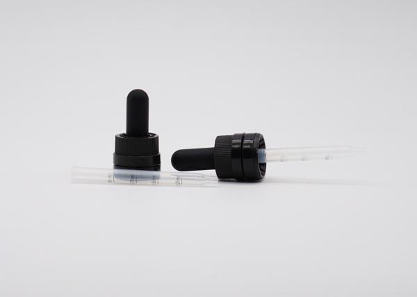 fechamento de alumínio de superfície liso de 18mm Matte Black Child Proof Dropper