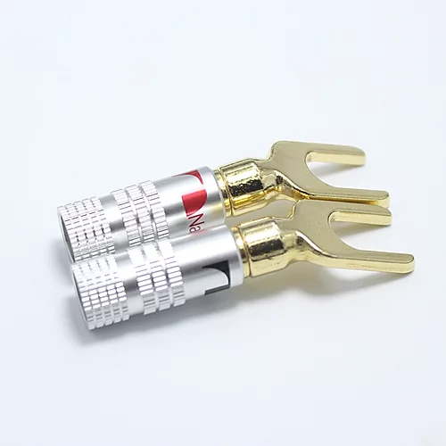 Antiwear медный соединитель лопаты y, серебряный Nakamichi запирая штепсельные вилки банана