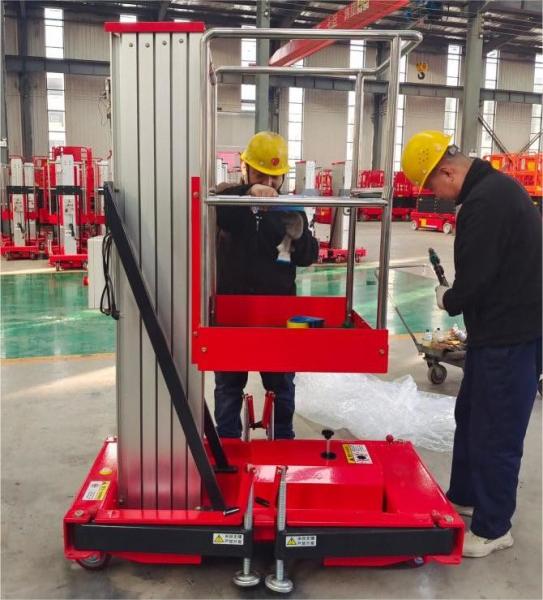26ft 32ft 39ft 286 Lb Aluminum Alloy Single Mast Work Lifting Platform Electric Lift Platform