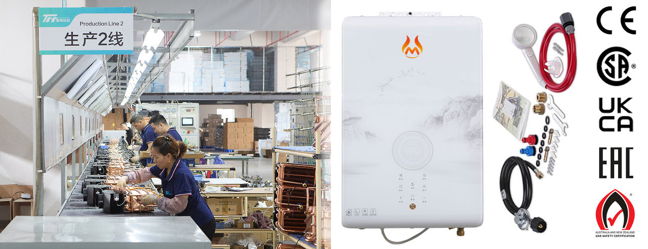 Anti Freeze 12L Forced Exhaust Gas Water Heater Digital Adjustable Quiet Operation