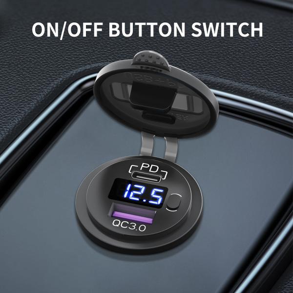 QC3.0 Chargeur de voiture USB PD pour voiture bateau bus moto de golf