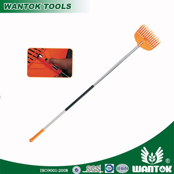 Telescopic Aluminium Handle Plastic Garden Rake for Easy Leaf and Debris Collection