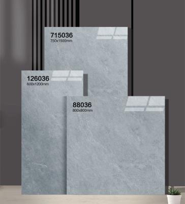Resistência à desecação 750x1500mm azulejos de porcelana polida para o chão da sala de jantar da sala de banquetes de luxo