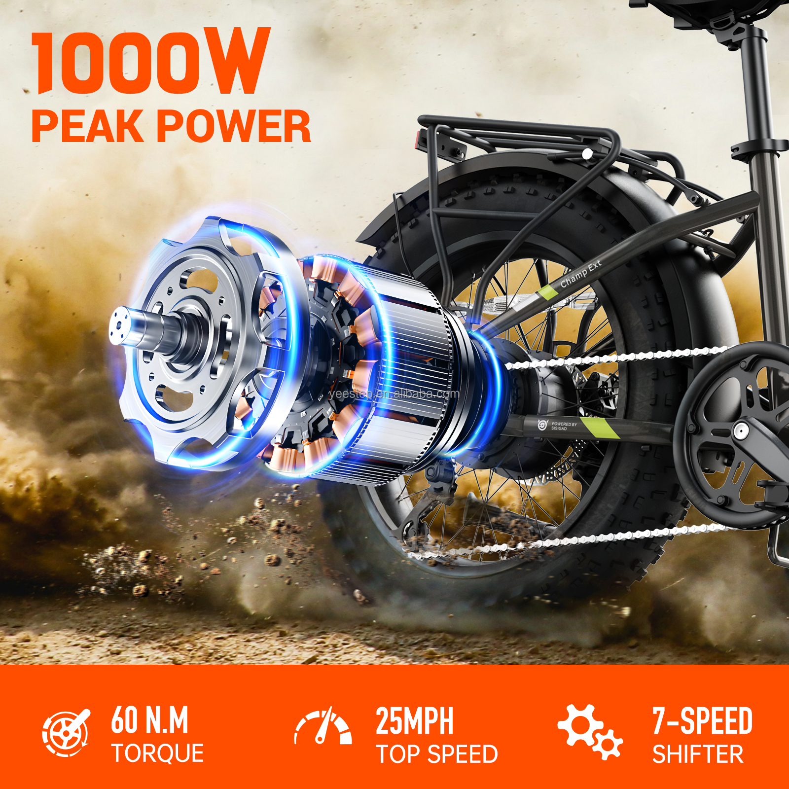 Electric Folding Bike 48V 750W 20x4.0 Fat Tire E-bike Lockable Suspension Urban Foldable Bicycle
