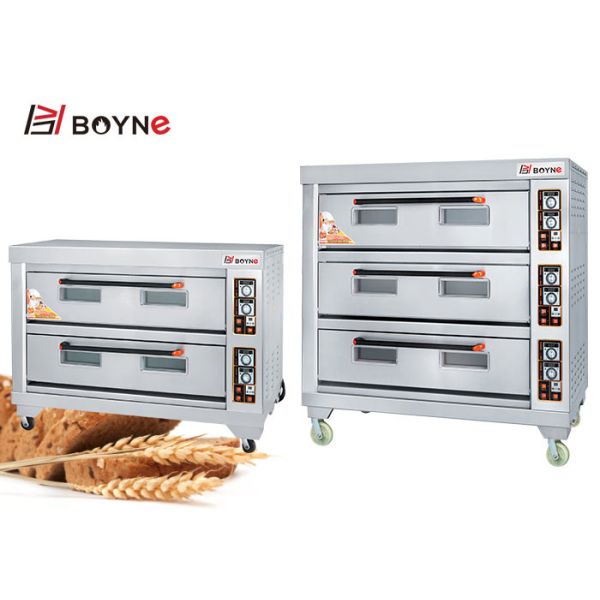 Commercial Bakery Kitchen Equipment Double Deck Four Tray Oven 220v