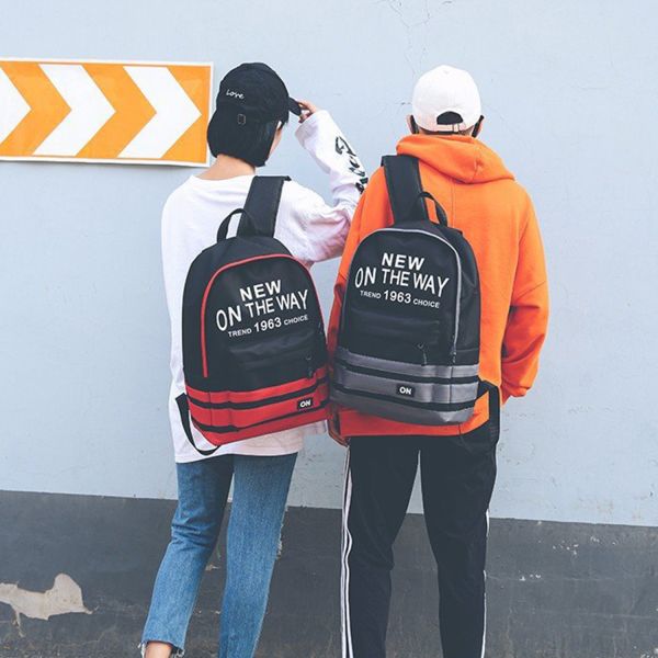 Schoolbag female han edition hits color street backpacks college wind schoolbag canvas backpack leisure computer bag