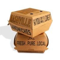 Eco-friendly and oil resistant customized hamburger box PE laminated kraft paper fast food takeaway packaging box