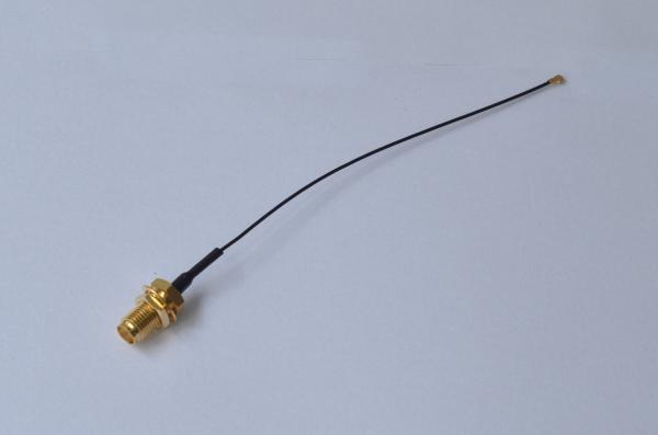 Black RF Cable Assembly UFL Plug  To SMA Female RF 0.81 Cable