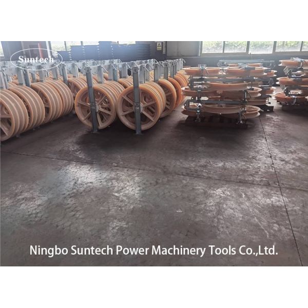Large Diameter Conductor Stringing Blocks Bundled Half Lined Steel Wire Rope