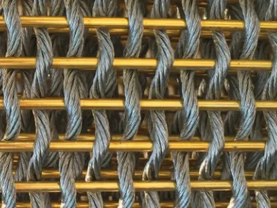 Outdoor Gold Brass Metal Spiral Stainless Steel Building Elevator Decorative Woven Wire Mesh Sheet Panel Curtain