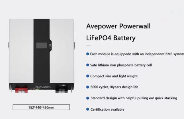 5Kwh Solar System 100Ah Wall Mounted Lithium Ion Battery 48V Powerwall LiFePO4 Battery Pack For Home Energy