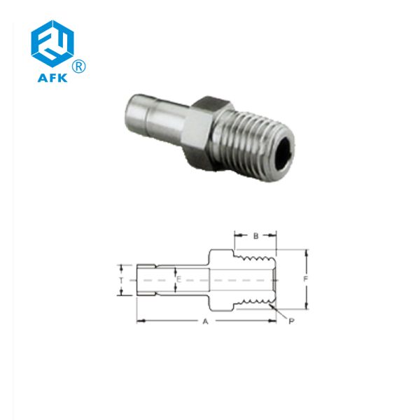 Hexagon AFK Stainless Steel Gas Adapter 1/4 Inch Forged