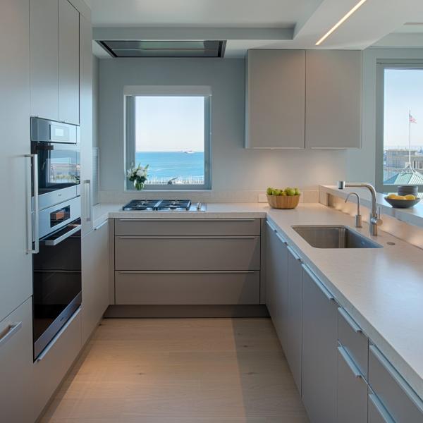 PVC Board Custom Kitchen Cabinet Modern Matte Grey
