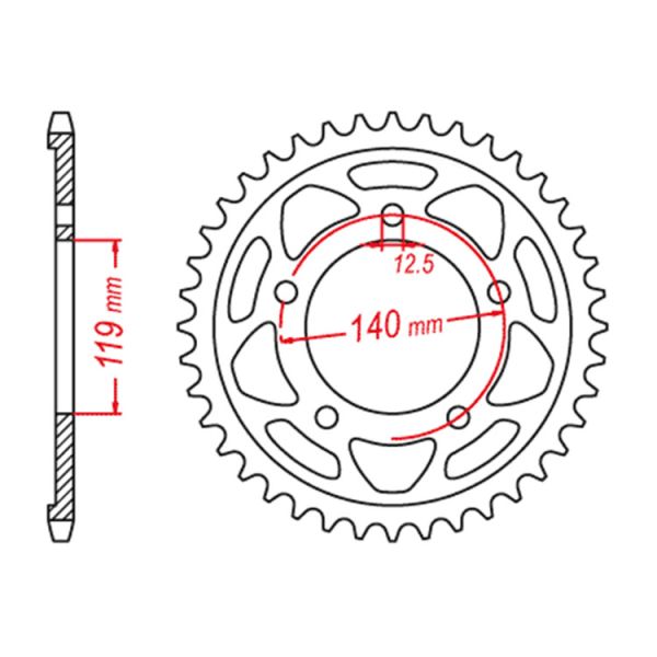 44/45T Teeth CNC 525 Steel Rear Chain Sprocket for BMW F750 GS Customizable