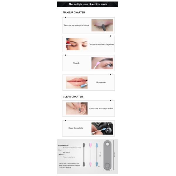 6 Design Style Silicone Houseware Silicone Ear Swab 20g