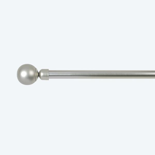 28mm Plane Iron Pipe Curtain Rods Set Stainless Nickel Iron Ball Finial For Living Room