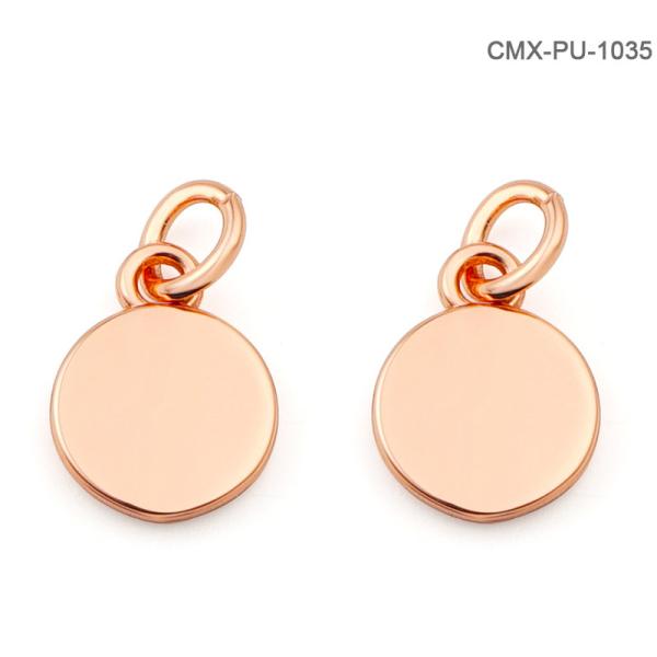 Personalized Rose Gold Metal Jewelry Tags For Necklace Custom Engraved Metal Pendant Charm