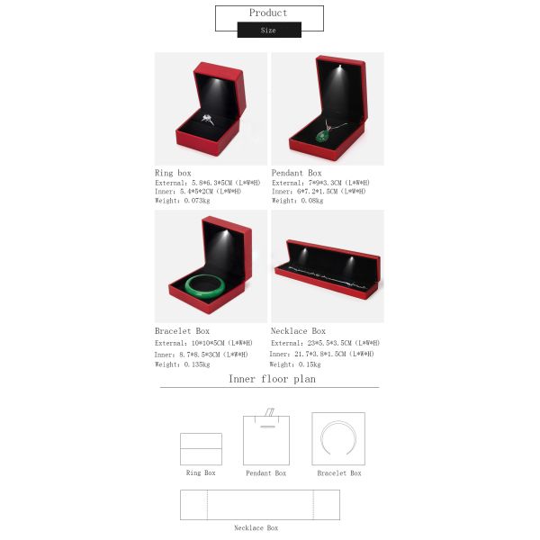 Спрей краска пластиковый обручальный кольцо подарочный ящик встроенный в светодиодный свет