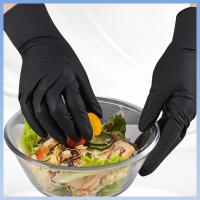 Guantes de nitrilo desechables con patrón de diamante de color naranja negro Guantes de construcción industrial impermeables