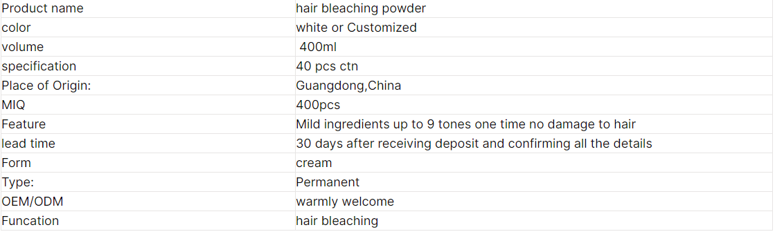 Professional Paraben Free Hair Bleaching Cream For Salon Decoloring Hair Private Brands