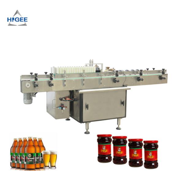 Wet / Cold Glue Labeling Machine For Beer Glass Bottles Jars Cans Tubes