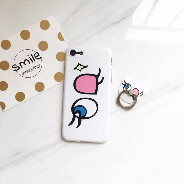 IMD Simple Fresh Pattern Style with Cartoon Ring Buckle Back Cover Cell Phone Case For iPhone 7 6s Plus