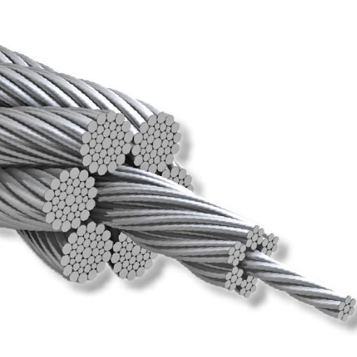 Núcleo de acero de 16 mm Galvanizante de alto carbono Cuerdas de alambre de acero retorcidas de tres hebras Cuerdas de alambre marinas