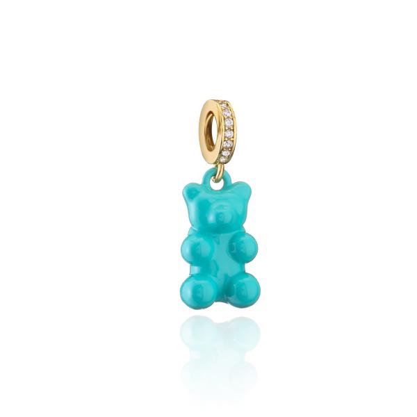 O ouro feito sob encomenda chapeou o zirconita artificial de Teddy Bear Pendant Necklace Lovely