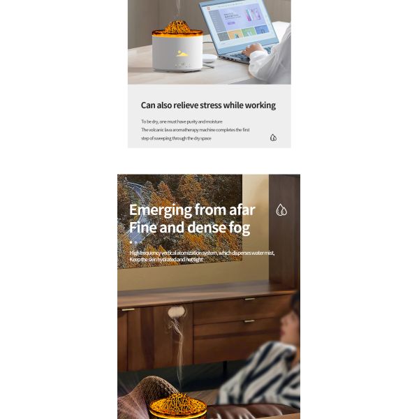 OEM Creative Flame Aroma Humidifier Ultrasonic Essential Oil Diffuser 320ml Capacity