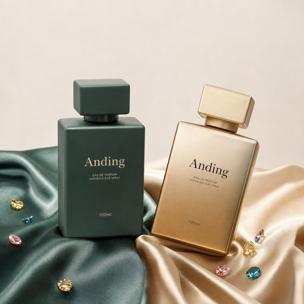 100ml Square Glass Perfume Bottles Empty Crimp Neck Flat Cap Spray