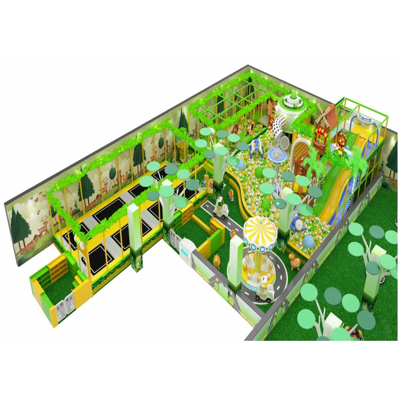 Custom Pastel Macaron Indoor Entertainment Park Light Luxury Cartoon Style 6 in 1 Family Play Zones System