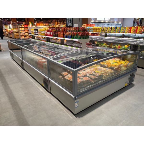 Supermarket Energy Saving Frozen Food Combined Commercial Display Freezer Chest Freezer With Automatic Defrost
