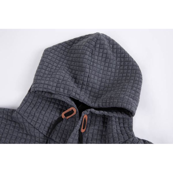 Charcoal Women'S Pullover Hoodie Waffle Textured  Mens Lightweight Fleece Pullover