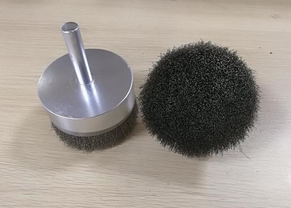 Spindle Stem Mounted Crimped Wire Cup Brush For Drill 75mm Diameter 20mm Shank