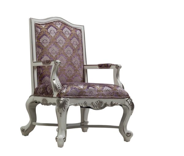 Fabric Fiberglass Hotel Lobby Sofa Chair Vintage Antique Silver King Throne Chair 75kg