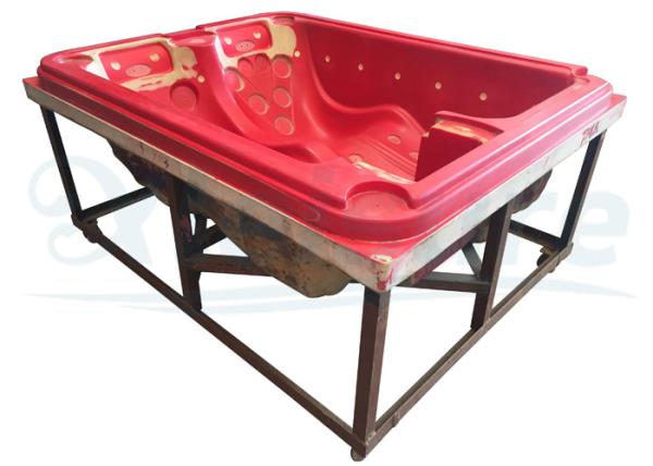 Red 3D Hot Tub Mold Molded Plastic Hot Tub Dual Lounges Recliners 1900×1500×840 Mm