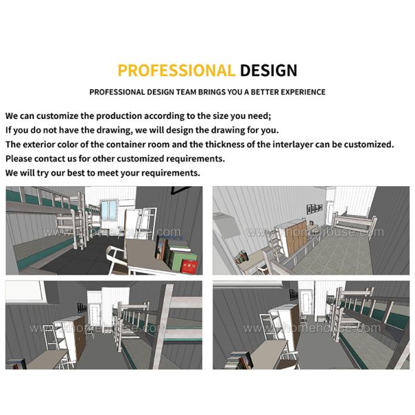 Low Cost Steel Structure Prefab Sandwich Panel House Construction Site Dormitory For Workers
