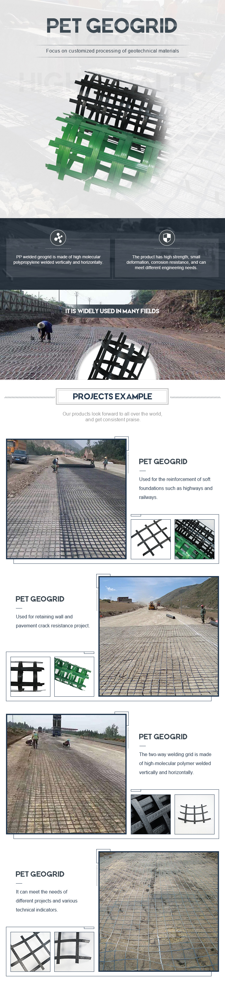 Высокопрочный двухосный Geotextile Geogrid ЛЮБИМЦА полиэстера на Subgrades дороги 50kn/M-50kn/M